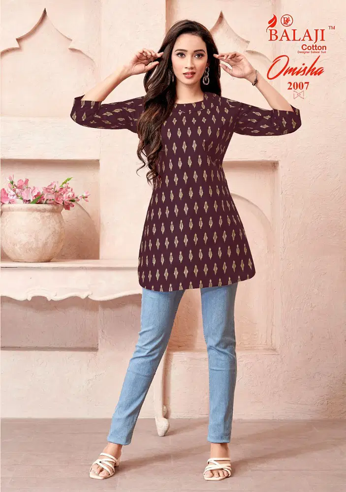 Omisha Vol 2 By Balaji Cotton Readymade Short Top Wholesale Market In Surat
